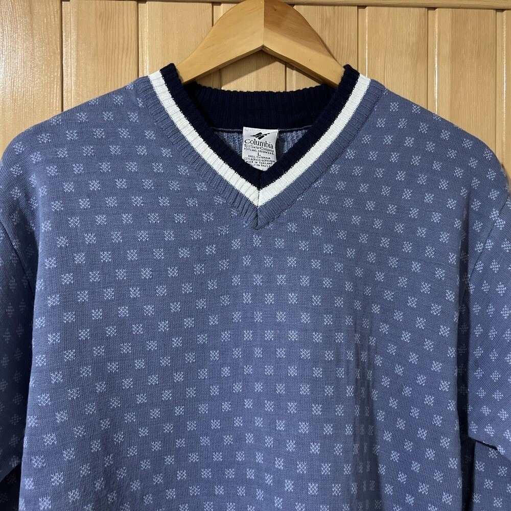 Columbia Birdseye Check Sweater Womens L Wood Violet NWT V-Neck‎ Knit Pullover